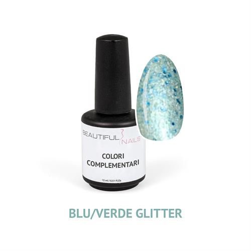Fast gel 15 ml Blu/Verde Glitter
